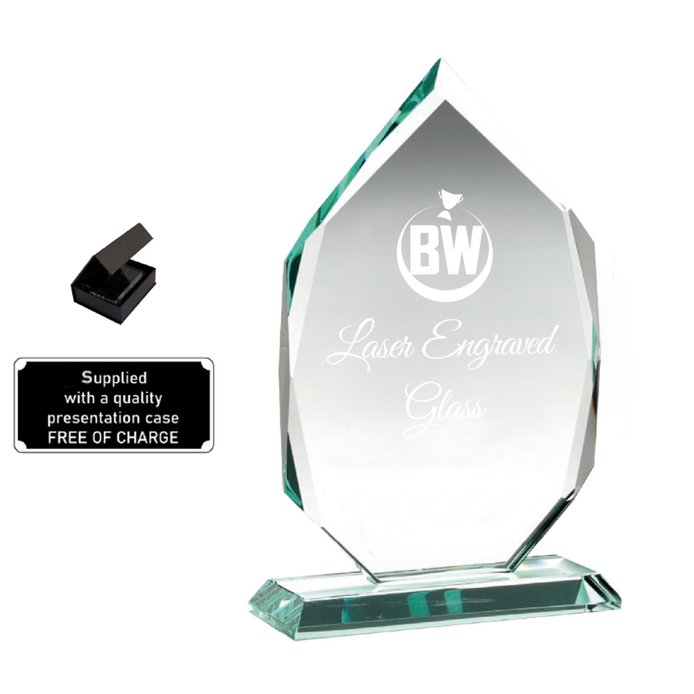 Solid High Quality Lasered Jade Glass (JBG1045A/B/C) BW Trophies