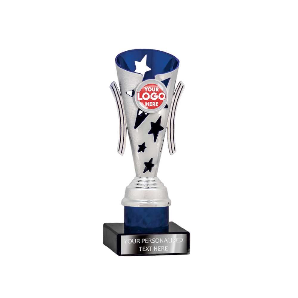 Blue & Silver Star Design Tube Trophy (1962A/B/C/D)