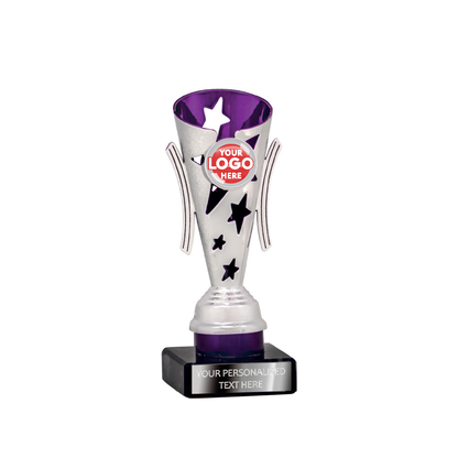 Purple & Silver Star Design Tube Trophy (1961A/B/C/D)