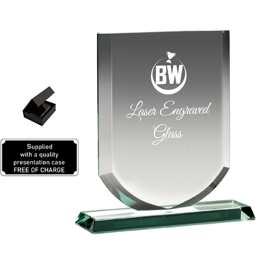 Elegant Shield-shaped Lasered Jade Glass (KG3A/B/C)