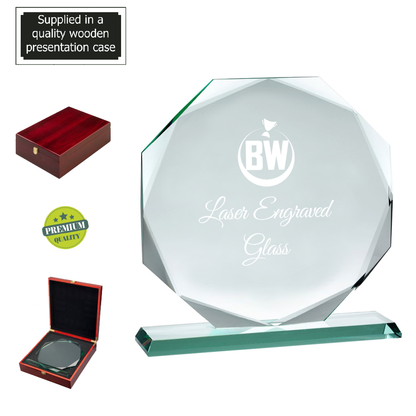 Premium Quality Lasered Glass in Octagonal Shape (JP04A/B)