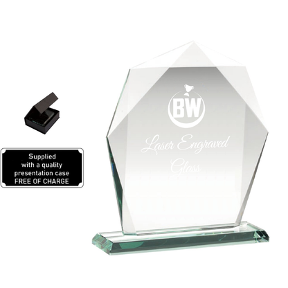 Stylish Hexagonal-shaped Lasered Jade Glass (KG5A/B/C) BW Trophies