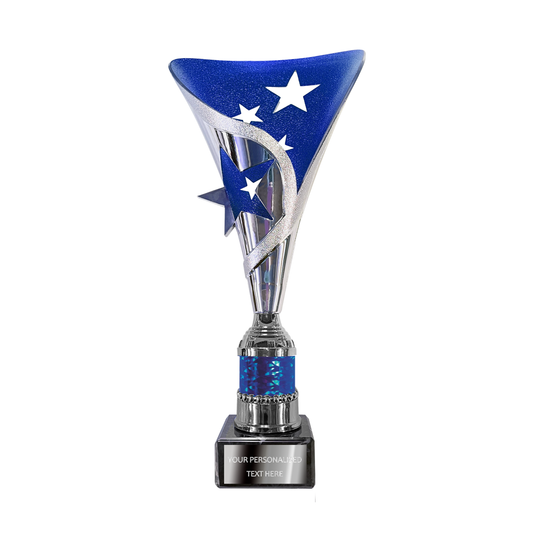 Silver/Blue Multipurpose Trophy Featuring Stars (2400A/B/C/D) BW Trophies