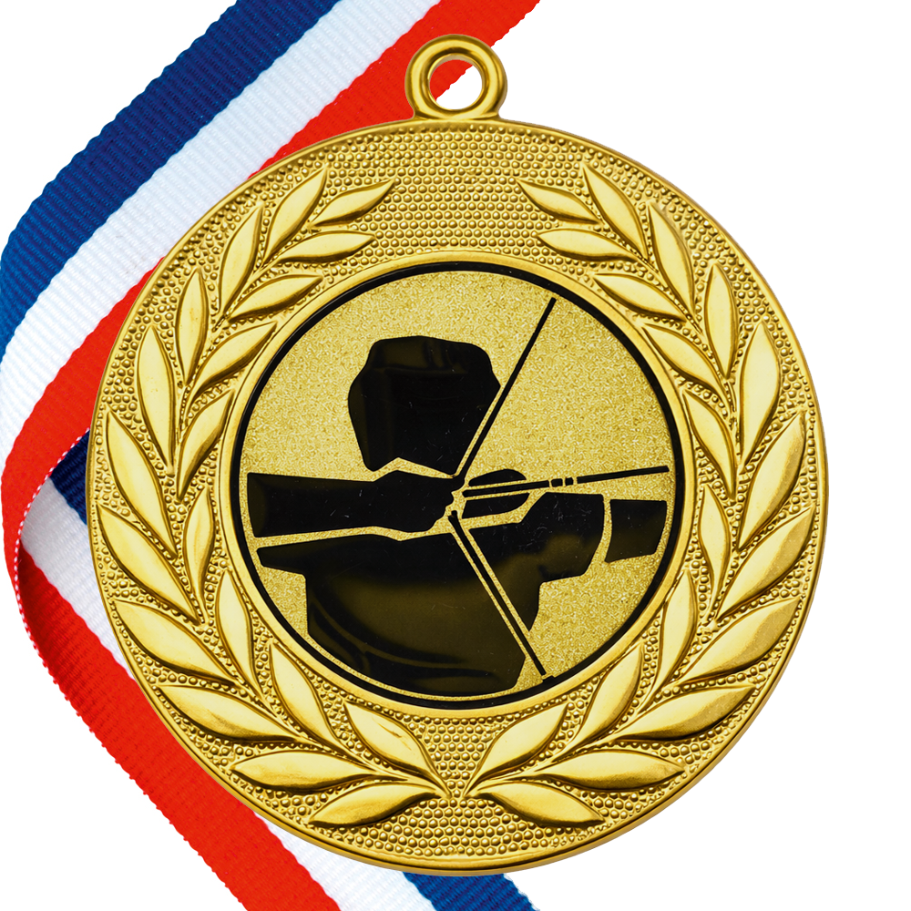FREE SAMPLE - 50mm Archery Medal on a Ribbon - With FREE Shipping BW Trophies