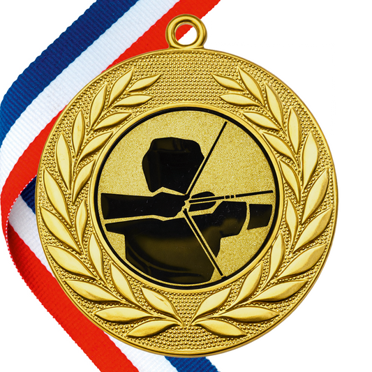 50mm Archery Medal on a Ribbon in Gold/Silver/Bronze