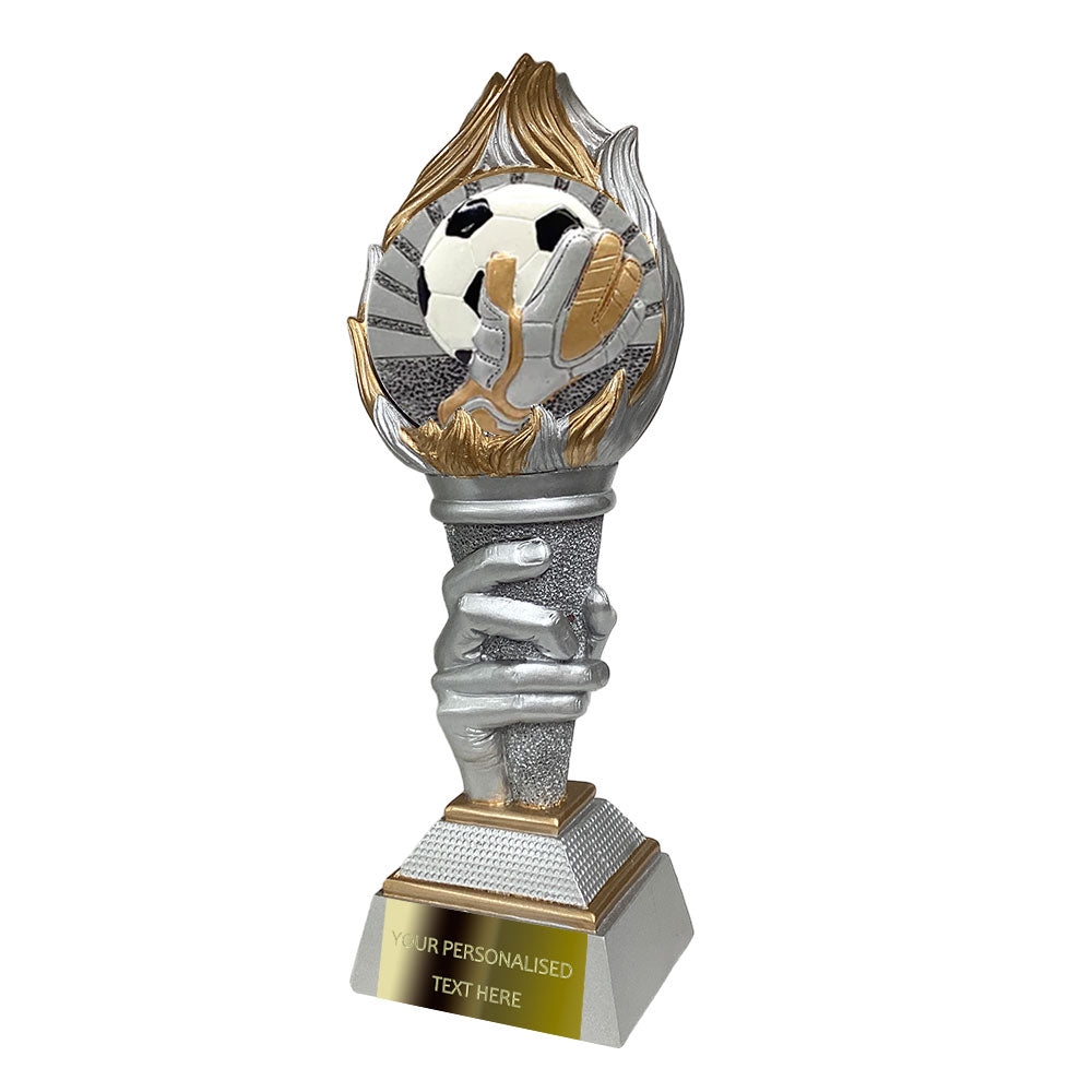 Silver&Gold Football Torch Resin Award with Disc Insert of your Choice (FG125) BW Trophies