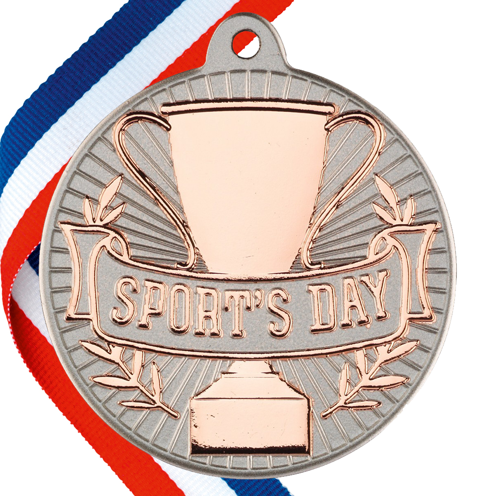 Sports Day Embossed Medal on a Ribbon