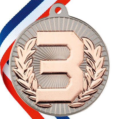 1st/2nd/3rd Embossed Medal on a Ribbon BW Trophies