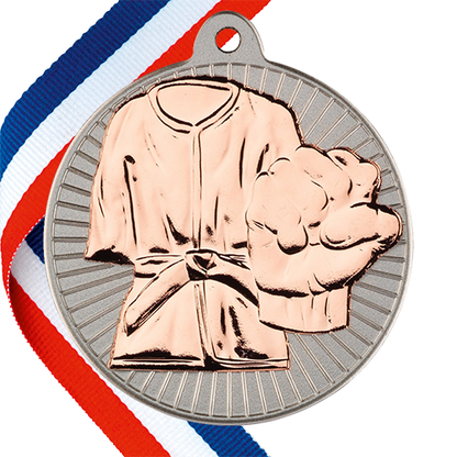 Martial Arts Embossed Medal on a Ribbon