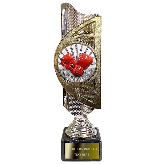 Silver & Gold High Quality Boxing Trophy on Marble Stand (BS20C)