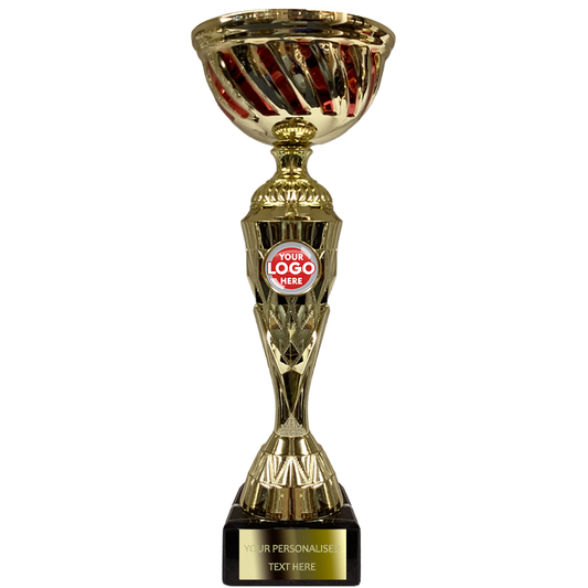 Golden Cup with Red Elements on Black Marble Base (BS4A/B/C)