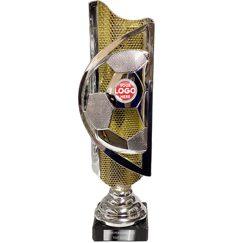 Silver & Gold High Quality Football Trophy on Marble Stand (P14003)
