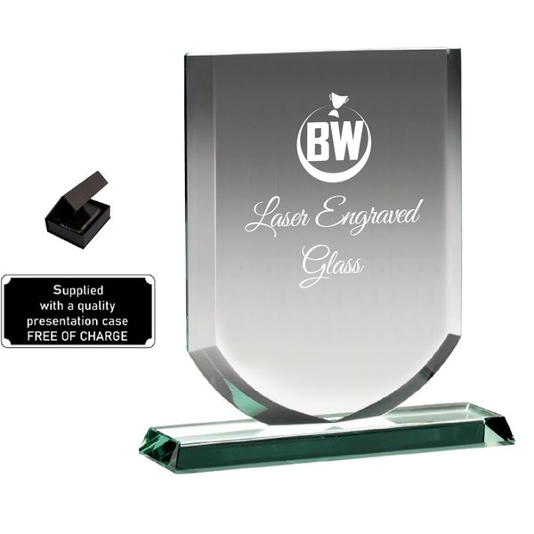 Elegant Shield-shaped Lasered Jade Glass (KG3A/B/C)
