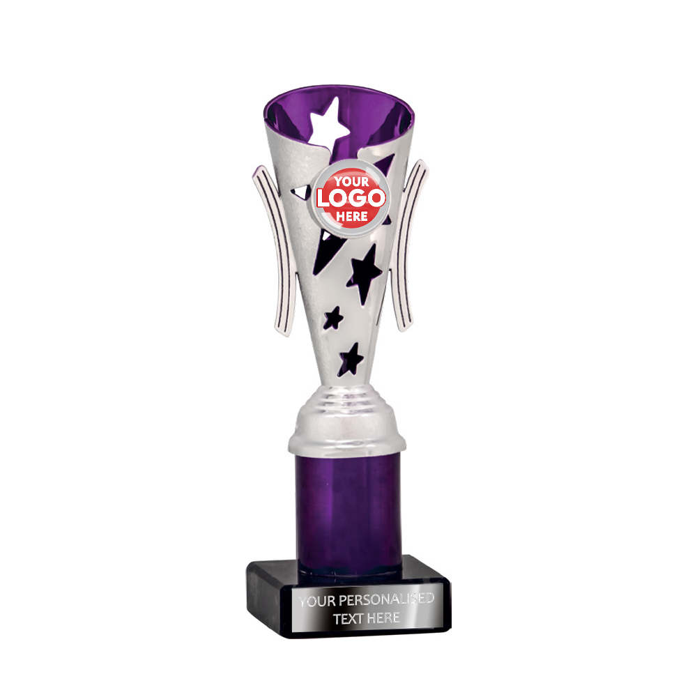 Purple & Silver Star Design Tube Trophy (1961A/B/C/D)