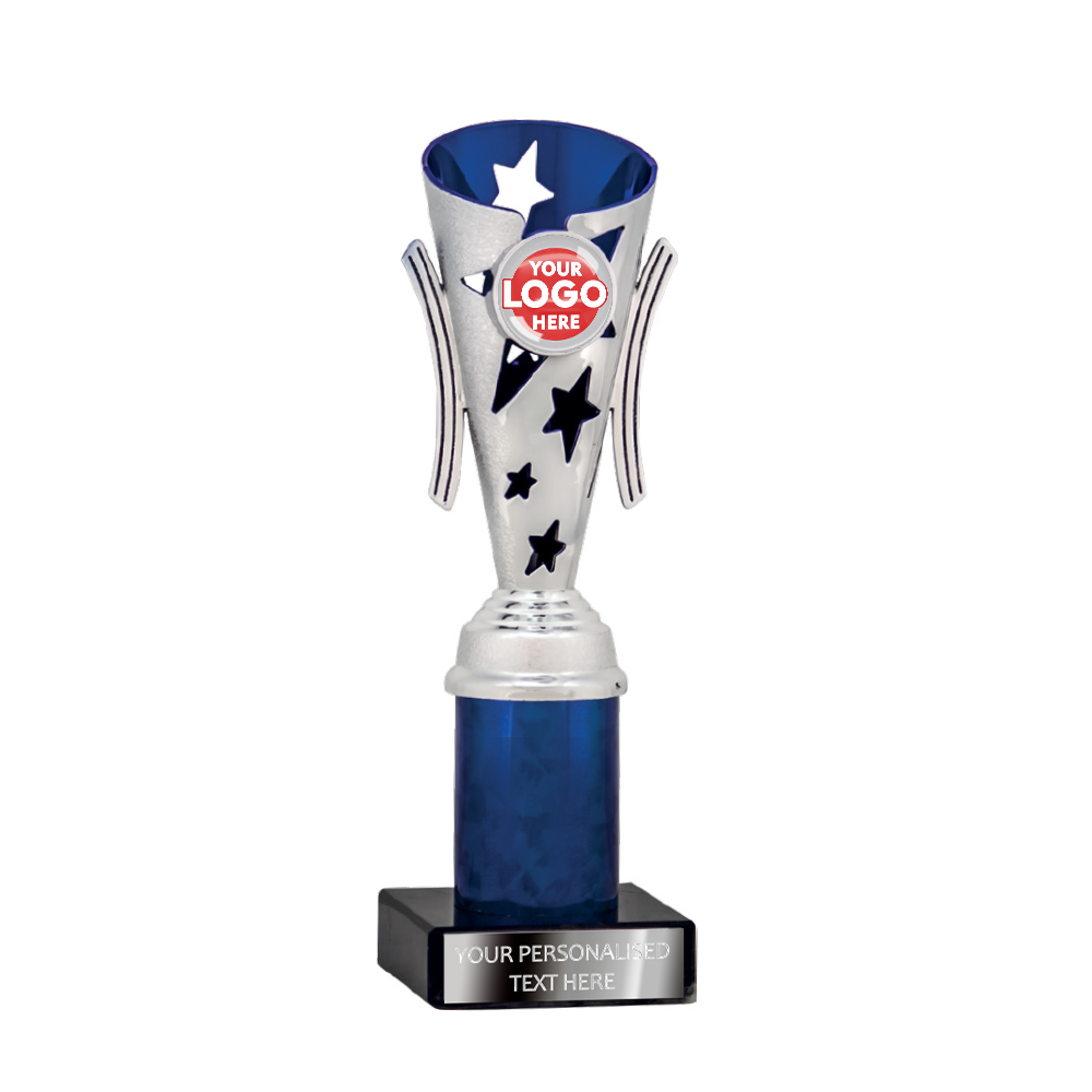 Blue & Silver Star Design Tube Trophy (1962A/B/C/D)