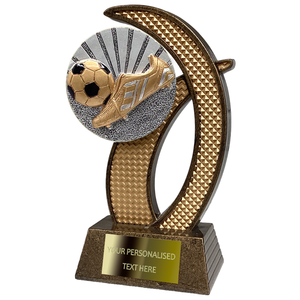Gold Resin Award (WP01B) with Embossed Football Design Disc