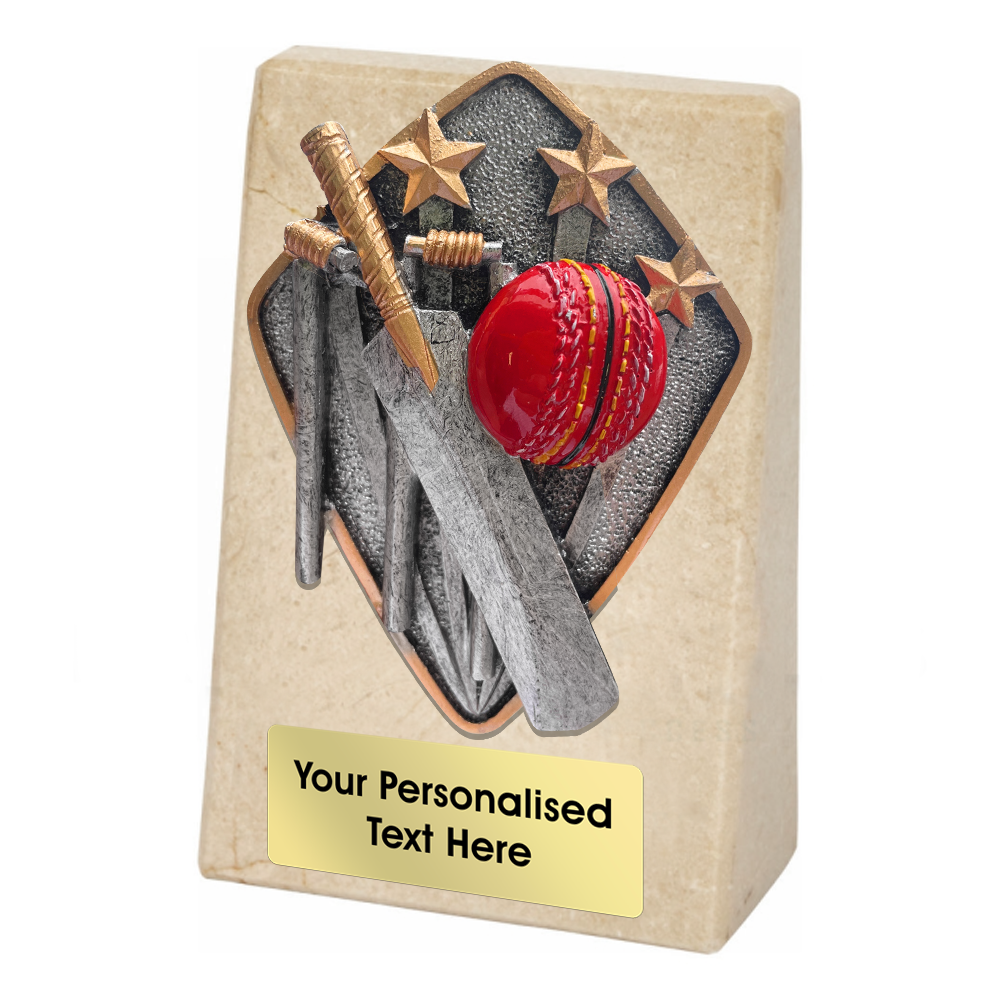 Cricket Batsman/Bowler/Bat&Ball Marble Wedge