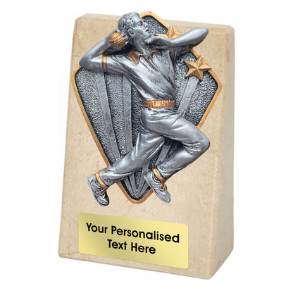 Cricket Batsman/Bowler/Bat&Ball Marble Wedge