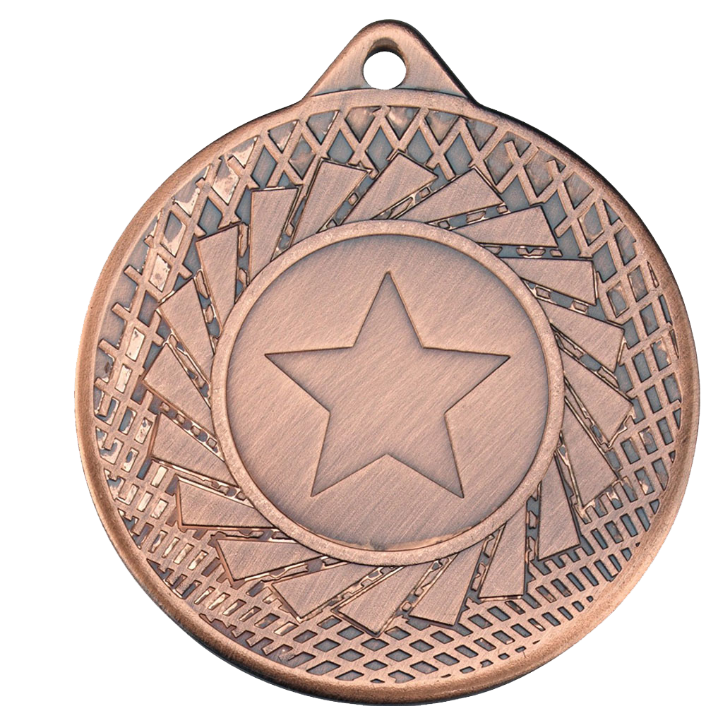 Blade Design Medal with flat centre on a ribbon
