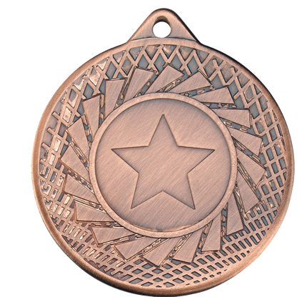 Blade Design Medal with flat centre on a ribbon