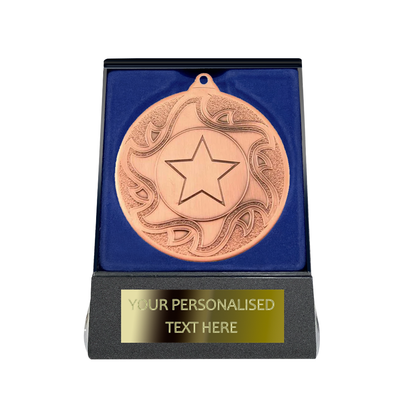 Multi-choice Medal in Blue Flipover Box with Engraved Metal Plate