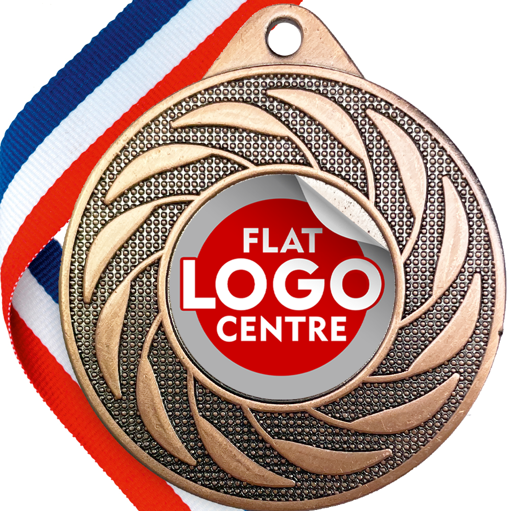 Spinner Design Medal flat centre - MINIMUM ORDER 100