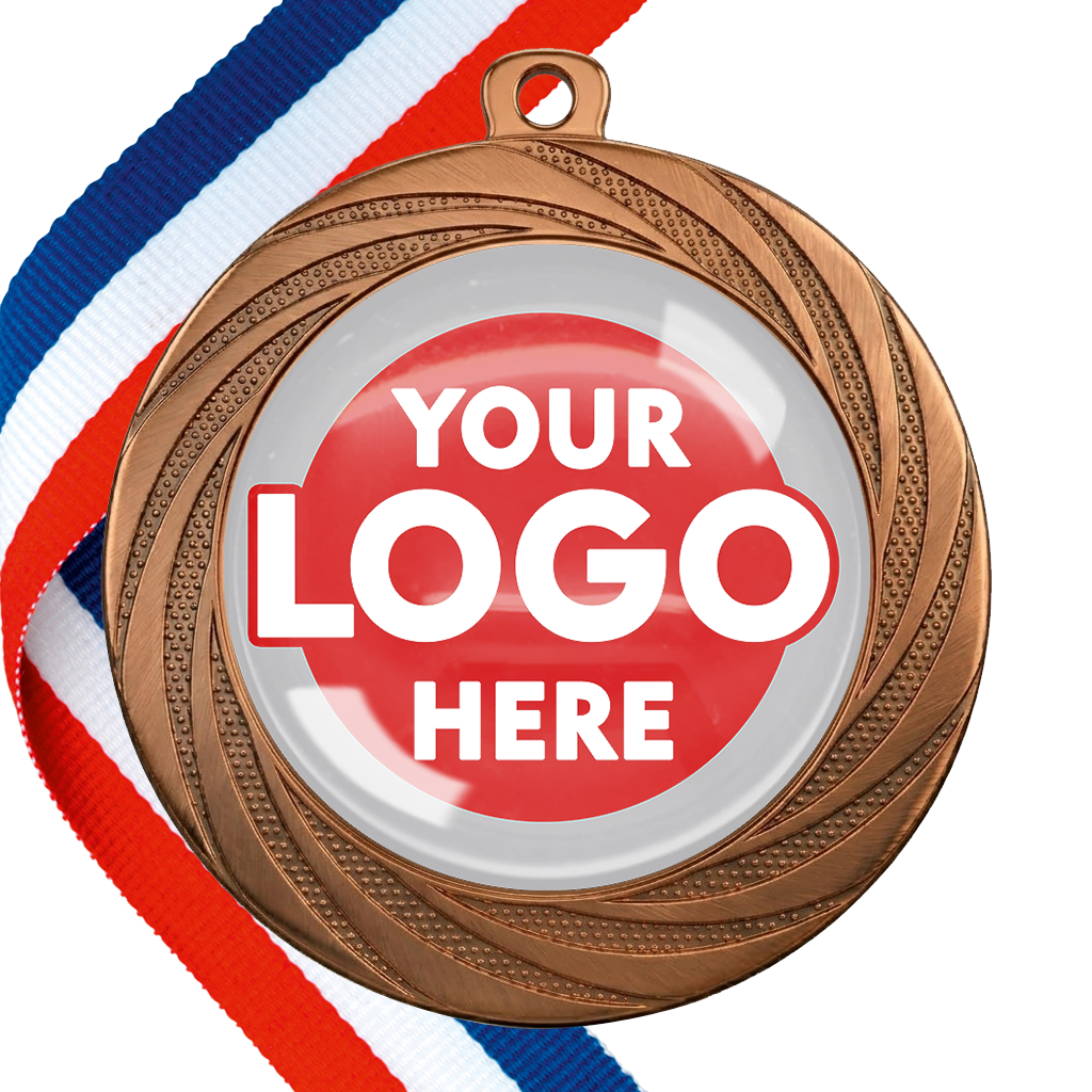 70mm Whirl Budget Medal with Gel Dome