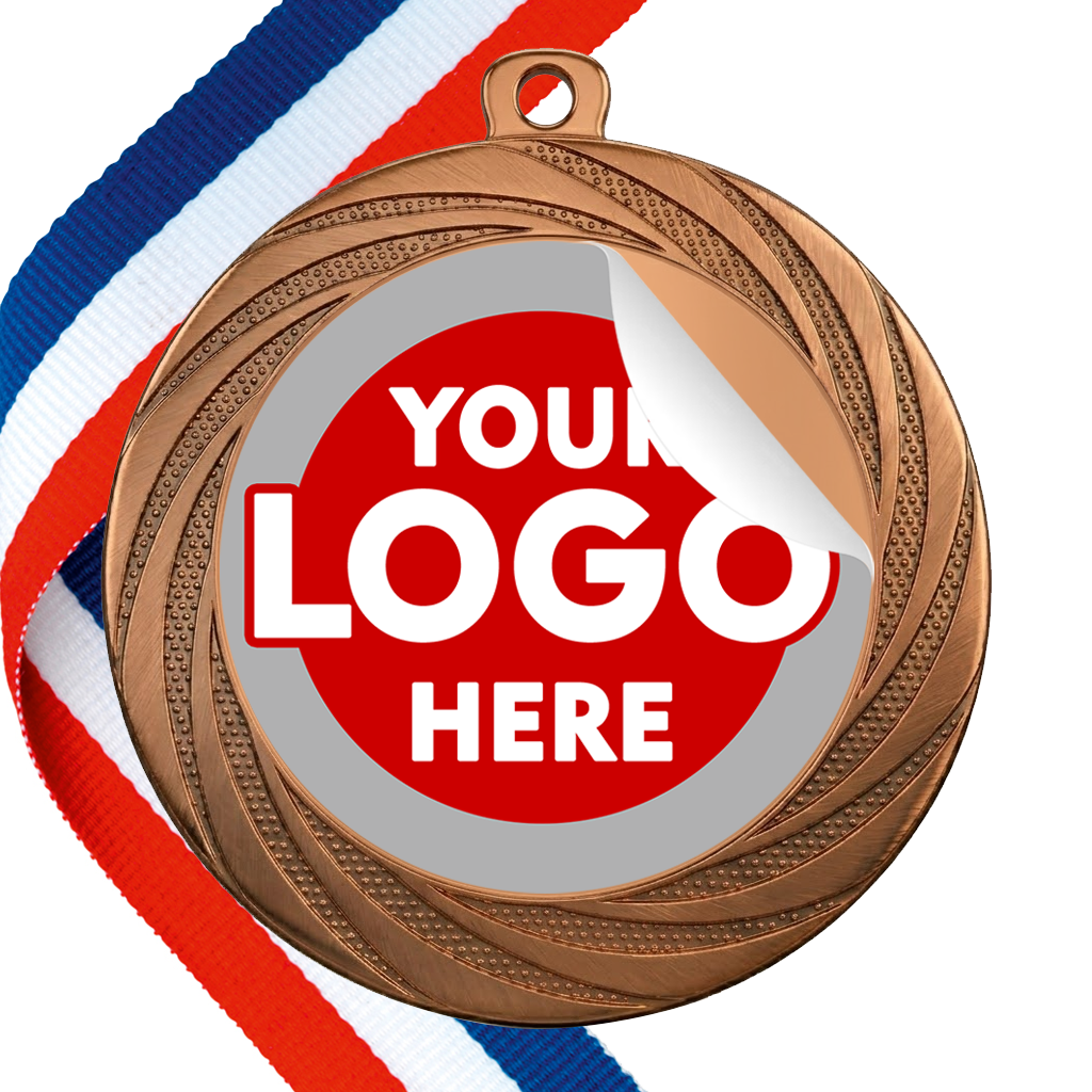 70mm Whirl Budget Medal with Flat Logo Centre