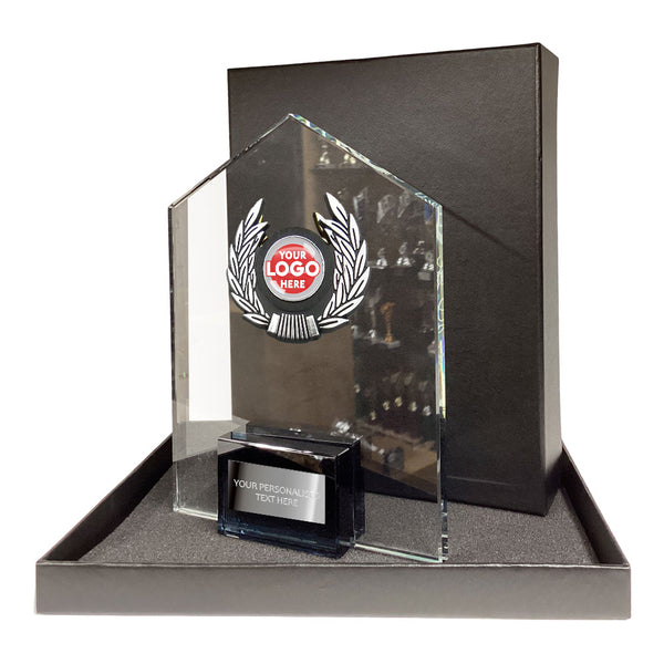 Stylish Clear Trimmed Glass Gift/Award (CH603L)