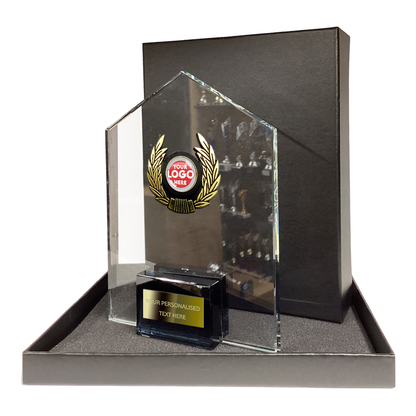 Stylish Clear Trimmed Glass Gift/Award (CH603L)