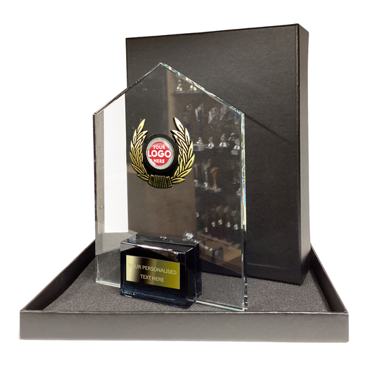 Stylish Clear Trimmed Glass Gift/Award (CH603L)