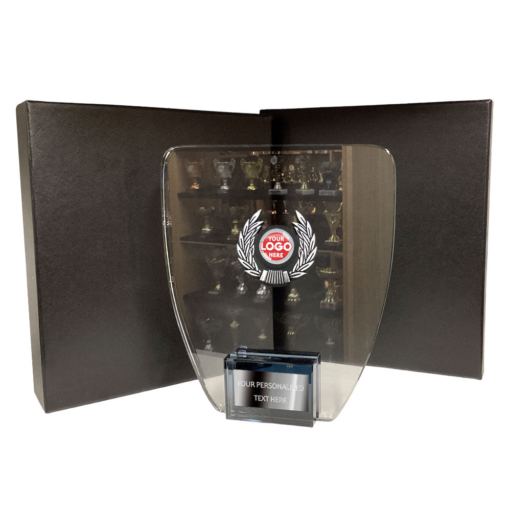 Classy Clear Trimmed Glass Gift/Award with Rounded Edges (CH604L)