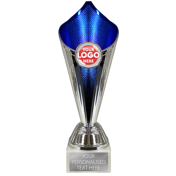 Silver&Blue Multi-Purpose Flame Shaped Trophy (CP24204)