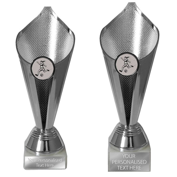 Women's Football Silver Flame Shaped Trophy (CP580.C.02)