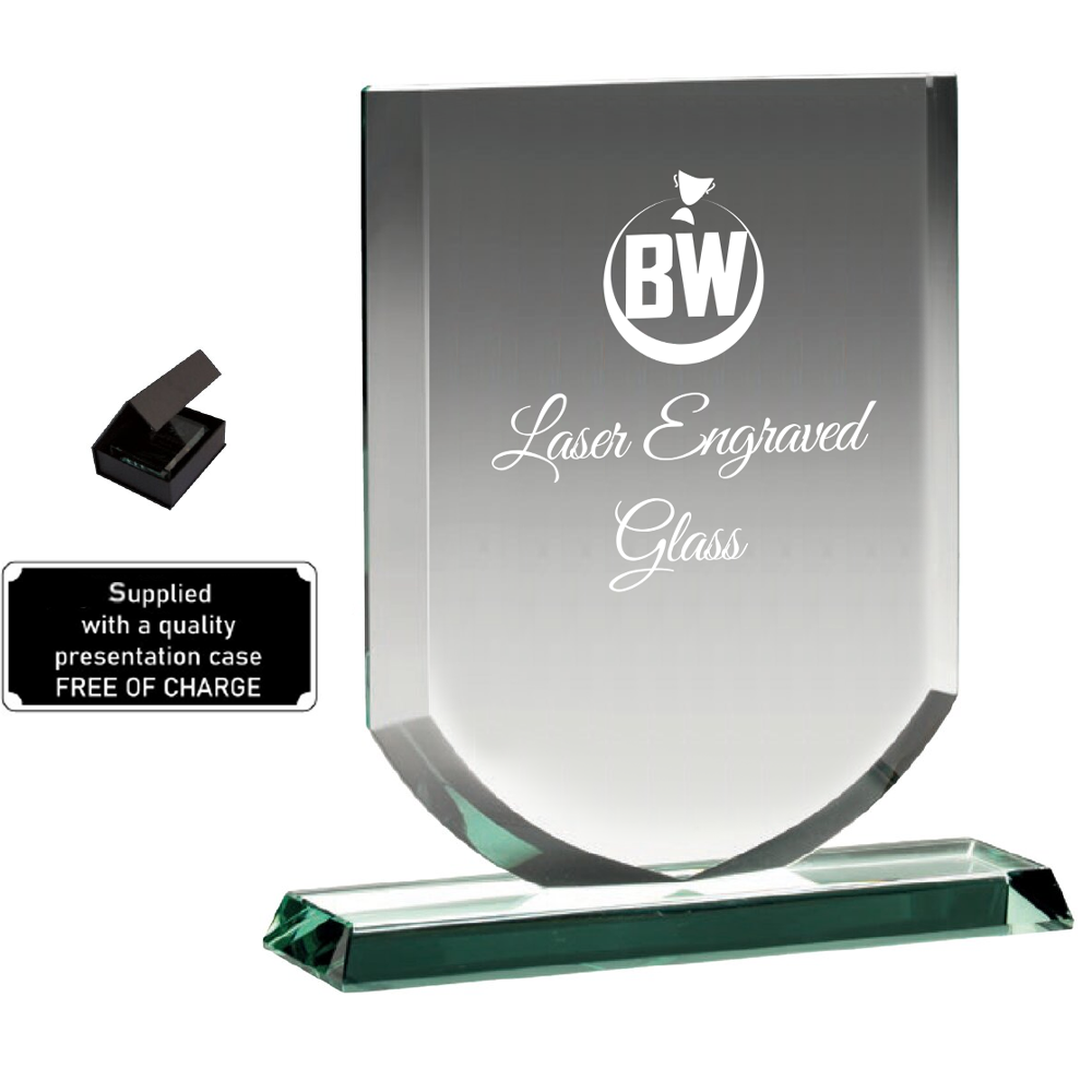 Elegant Shield-shaped Lasered Jade Glass (KG3A/B/C)