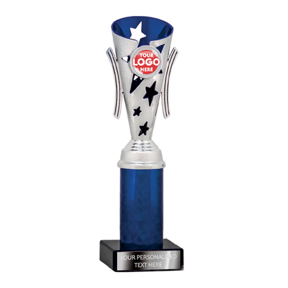 Blue & Silver Star Design Tube Trophy (1962A/B/C/D)