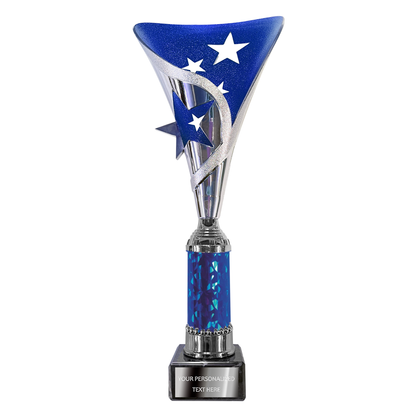 Silver/Blue Multipurpose Trophy Featuring Stars (2400A/B/C/D)