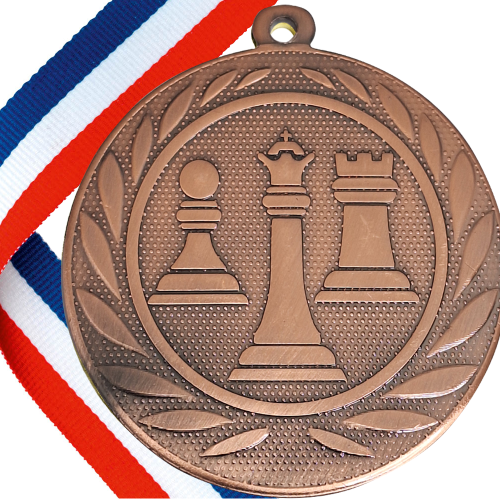 50mm Embossed Chess Medal on a Ribbon