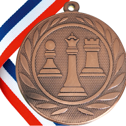50mm Embossed Chess Medal on a Ribbon