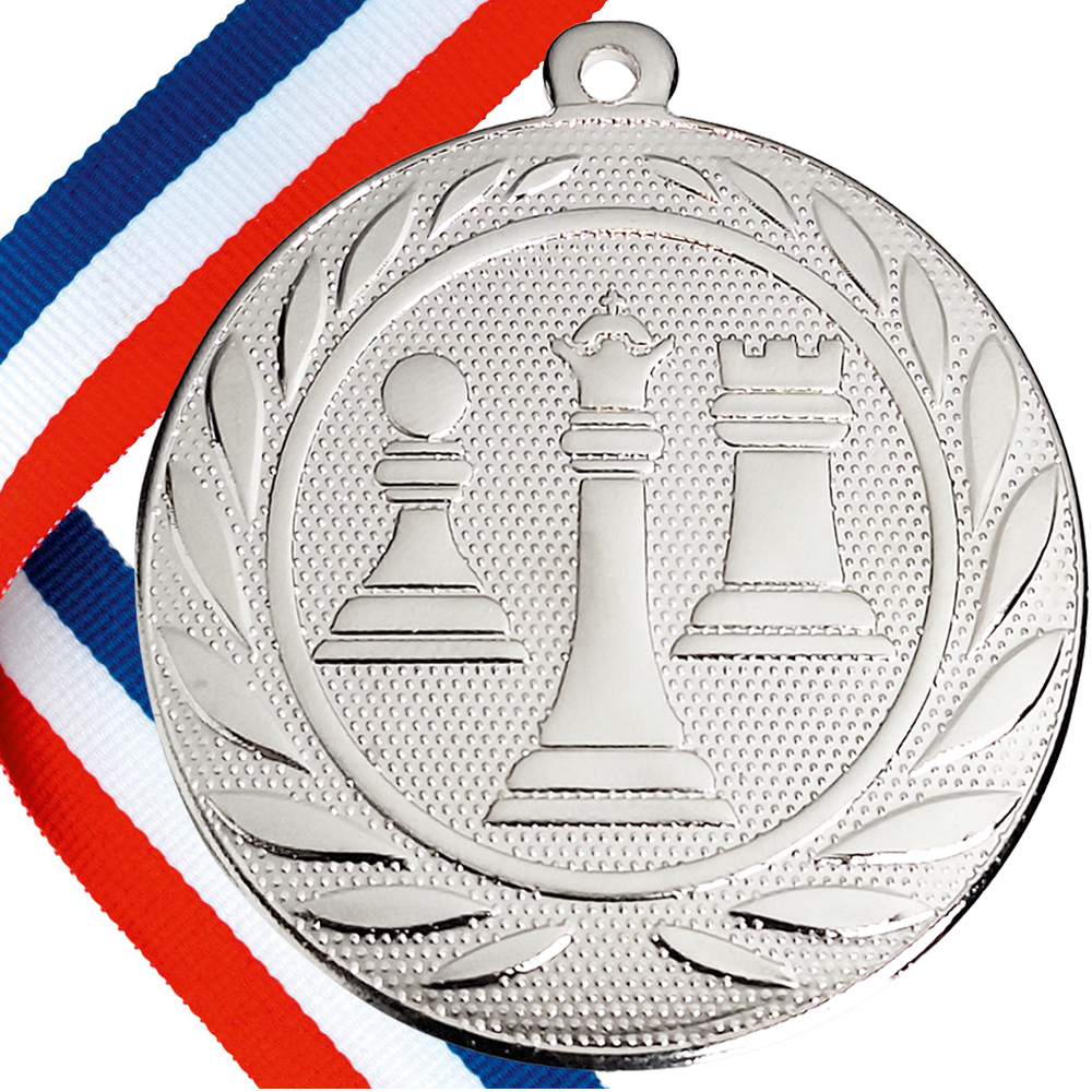 50mm Embossed Chess Medal on a Ribbon