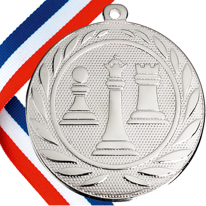 50mm Embossed Chess Medal on a Ribbon