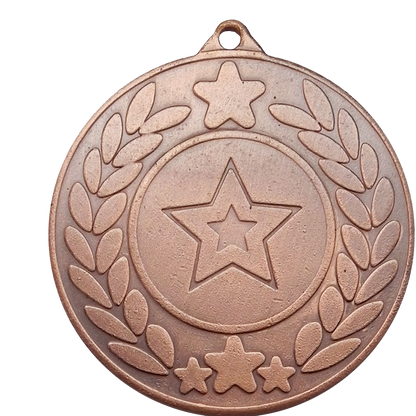 The Glossy 50mm Classic Star Medal on a Ribbon MINIMUM ORDER 100