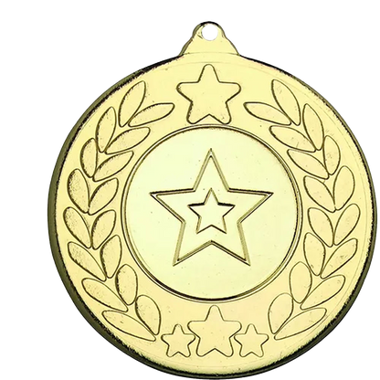 The Glossy 50mm Classic Star Medal on a Ribbon MINIMUM ORDER 100