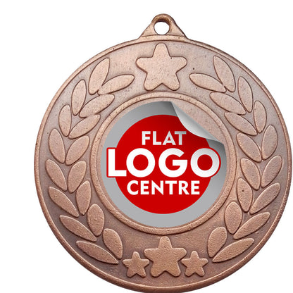 The Classic Star medal with custom flat logo BW Trophies