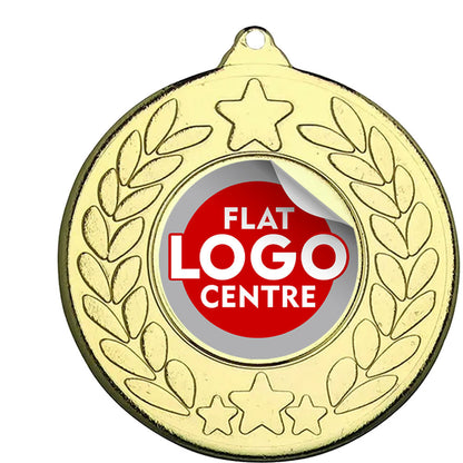 The Classic Star medal with custom flat logo BW Trophies