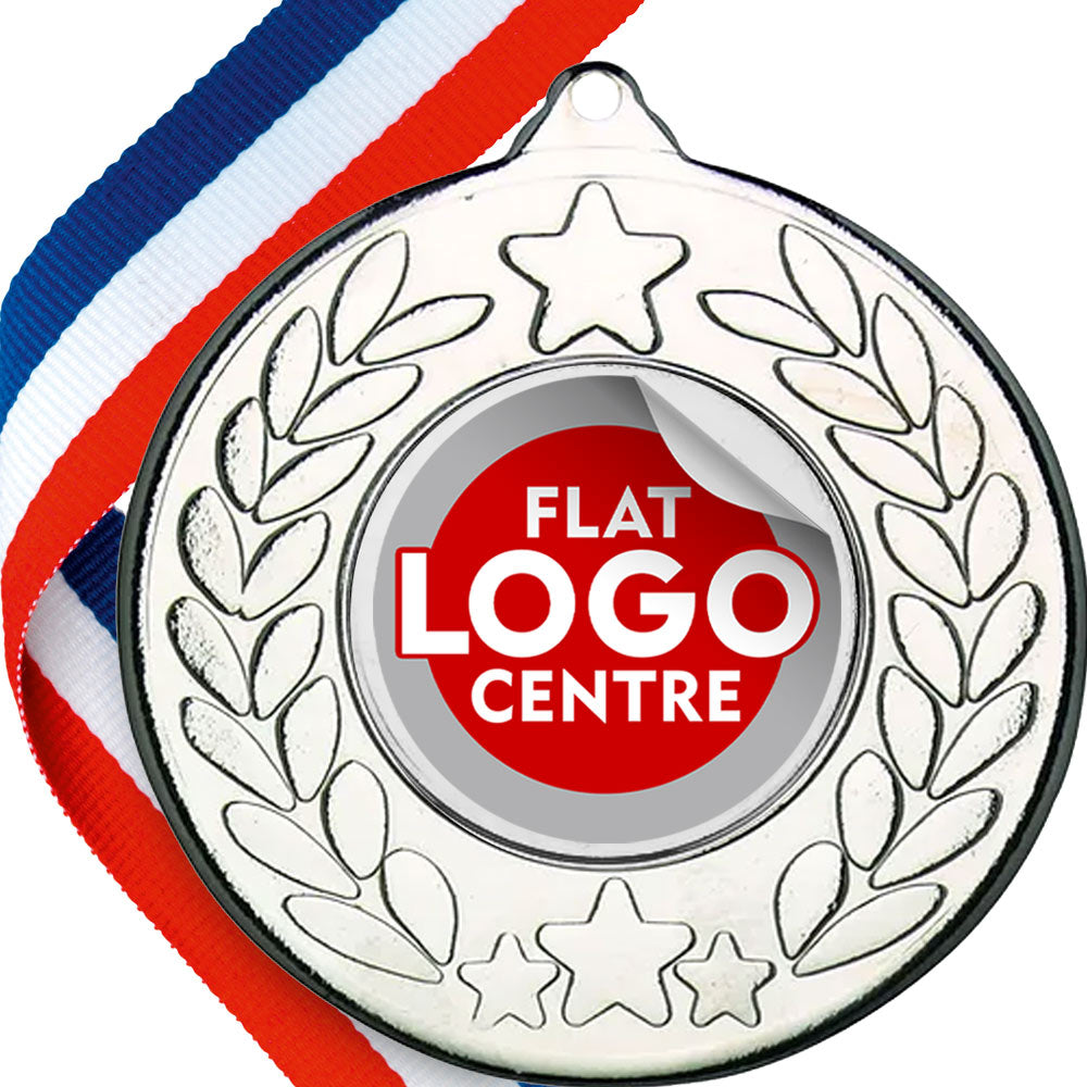 Classic Star Design Medal with Flat Logo centre