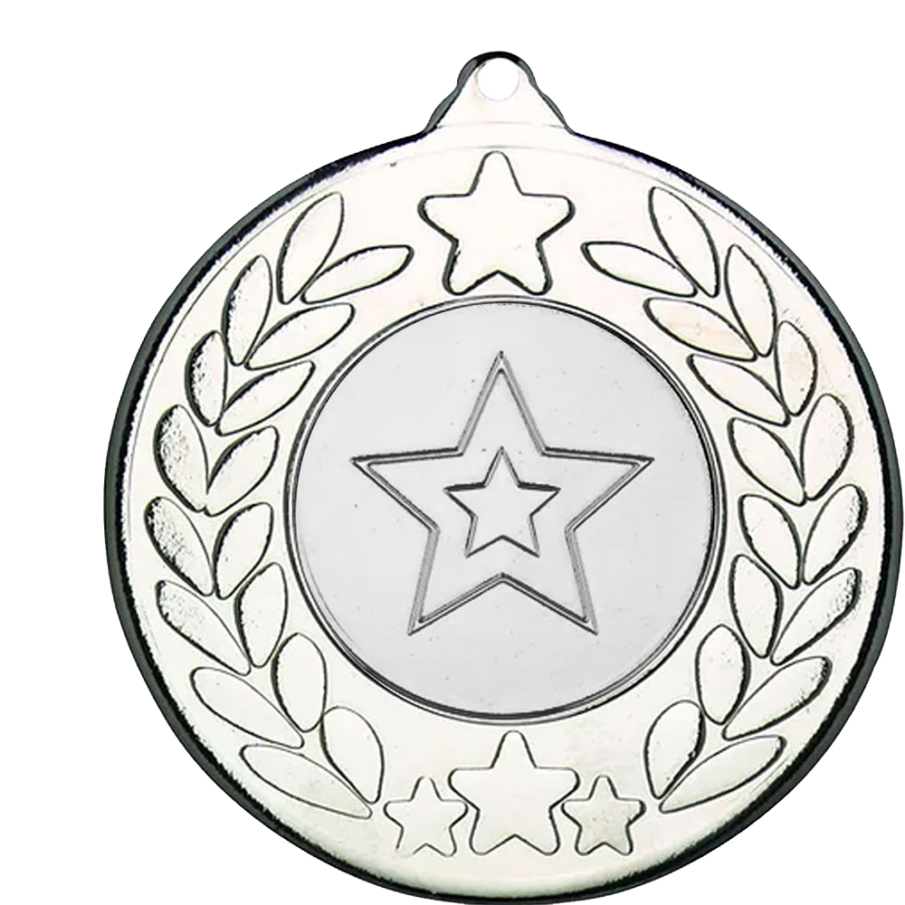 The Glossy 50mm Classic Star Medal on a Ribbon MINIMUM ORDER 100