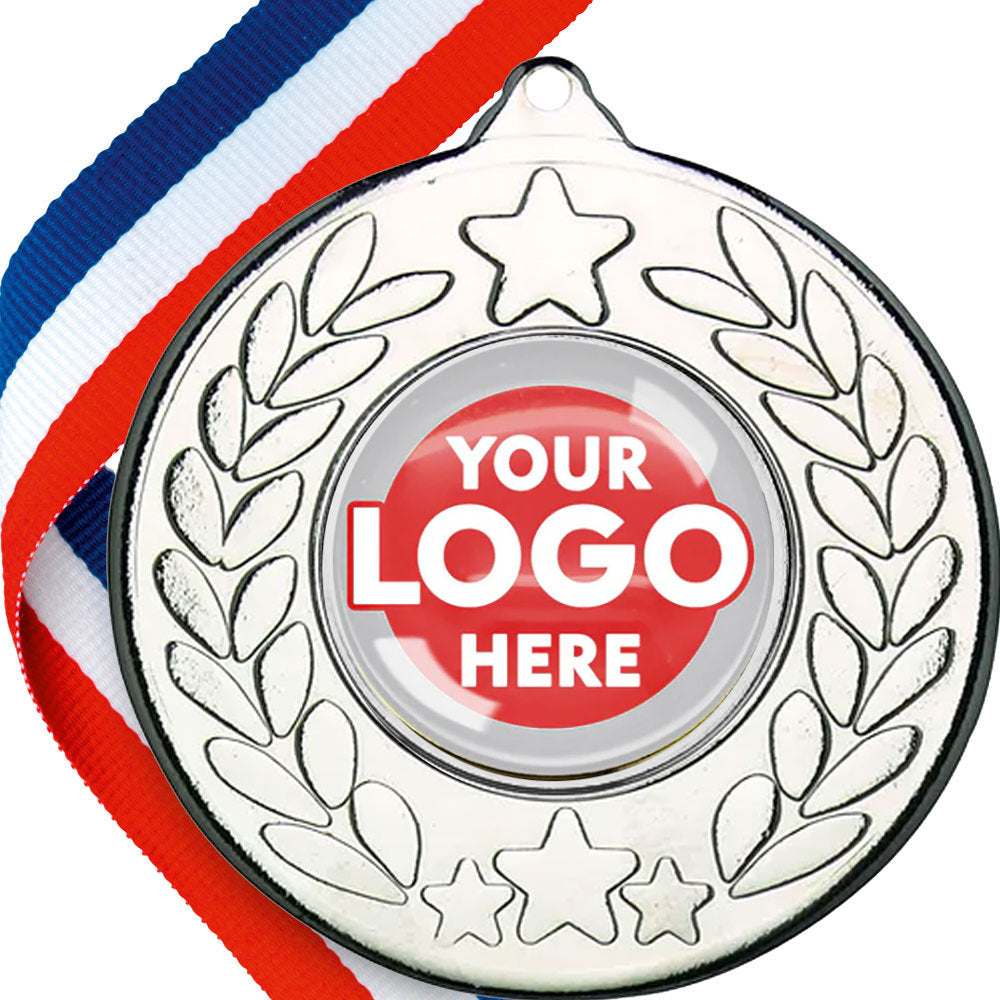 The Glossy 50mm Classic Star Medal on a Ribbon MINIMUM ORDER 100