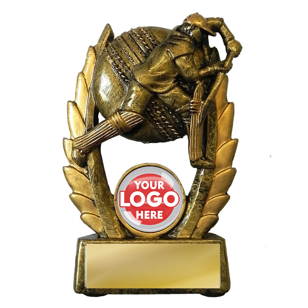 Cricket Batsman, Ball & Wreath Resin Award