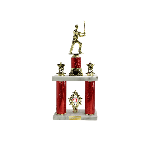 Cricket Large Trophy with Golden Batsman